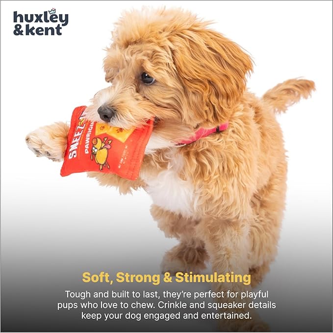 Huxley & Kent Funny Dog Toy w/Squeaker – Power Plush Squeaky Dog Toys for Small Dogs – Durable Small Stuffed Animal for Indoor Play & Fetch - Tiny Tuff Sneez-It