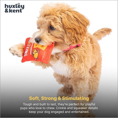 Huxley & Kent Funny Dog Toy w/Squeaker – Power Plush Squeaky Dog Toys for Small Dogs – Durable Small Stuffed Animal for Indoor Play & Fetch - Tiny Tuff Sneez-It