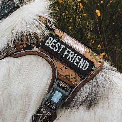 AUROTH Tactical Dog Harness for Small Medium Dogs No Pull Adjustable Pet Harness Reflective K9 Working Training Easy Control Pet Vest Military Service Dog Harnesses Woodland Camo M
