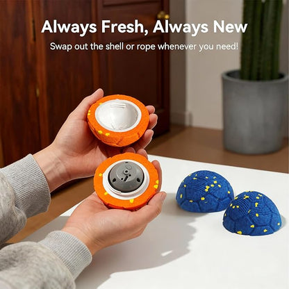 Smart Interactive Dog Ball, Dog Soccer Ball, Auto-Rolling, Bouncing and Rotating with Chew-Resistant E-TPU Material, IP54 Waterproof for Medium and Large Dogs (Orange)