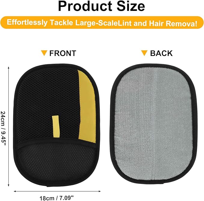 GLIDESMOOTH Pet Hair Remover Gloves, Advanced Static-Adhesive Pet Hair Removal Gloves, Reusable Cat Dog Hair Remover Mitt, Pet Grooming Glove for Shedding, 2 PCS