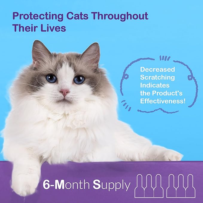 ProElobara Topical Flea and Tick for Large Cats: Waterproof Topical Cat Flea and Tick – Fast-Acting & Long-Lasting at Home Control for Cats Over 9 lbs and 8 Weeks or Older – 6-Dose Supply