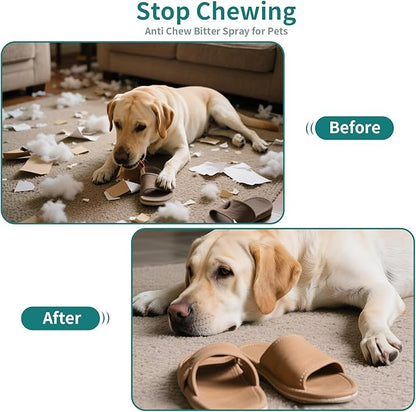 Zixsavk Bitter Apple Spray for Dogs - No Chew Spray for Dogs | Safe, Non-Toxic Chewing Deterrent | Stop Licking, Biting & Destructive Behavior | Training Aid(2 * 200ml)