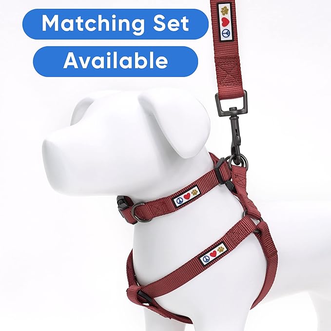 Pawtitas Personalized Dog & Puppy Harness Large Marsala Custom ID Tag Adjustable No Pull Vest