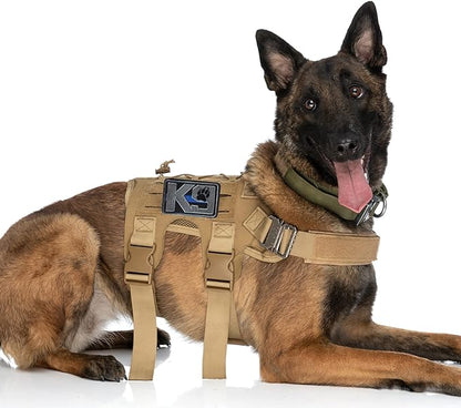 TACVEL K9 Crossbone Killer Attack Police Dog Patch, Hook and Loop Fastener Patch for Service Animal Vest (K9 Blue line)