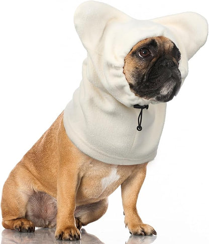 Clysee Winter Dog Hats Quiet Ears for Dogs Ear Muffs Pet Neck Warmer Scarf Hoodie Noise Protection Cover Beanie Head Wrap Costume for Pet Dog Cats(Apricot,S)