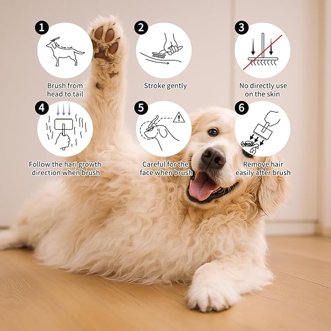 Slicker Brush for Dogs, Large Dog Brush to Long Haired Dogs for Goldendoodles Poodles Doodles Bernedoodles, Long Pin Grooming Kits to Dematting & Reducing Tangles and Fluff, Black