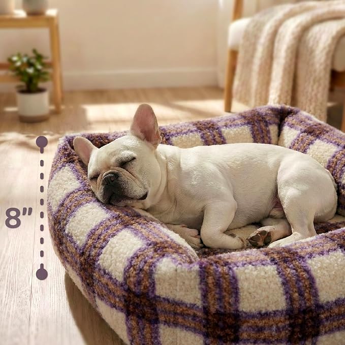 WESTERN HOME WH Dog Bed Medium Size Dogs - Washable Medium Dog Bed, High Back Support Pet Sofa with Sides, Soft Pet Beds with Anti Slip Bottom, 30inch, Blue