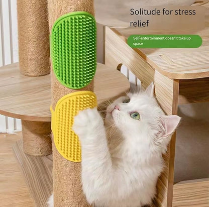 Self Cleaning Slicker Brush, Dog Cat Bunny Pet Grooming Shedding Brush, Easy to Remove Loose Undercoat, Pet Massaging Tool Suitable for Pets with Long or Short Hair (Yellow)