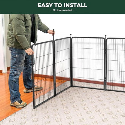 FXW Rollick Unleashed Dog Playpen for Indoor, Yard, RV Camping, 40 inch 16 Panels Dog Pen with Connectors (Pack of 2) for Medium and Large Dogs│Patented