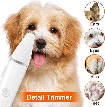 Veeconn Dog Clippers Grooming Kit Hair Clipper-Low Noise Paw Trimmer- Rechargeable - Cordless Quiet Nail Grinder Shaver for Cats and Other Pets