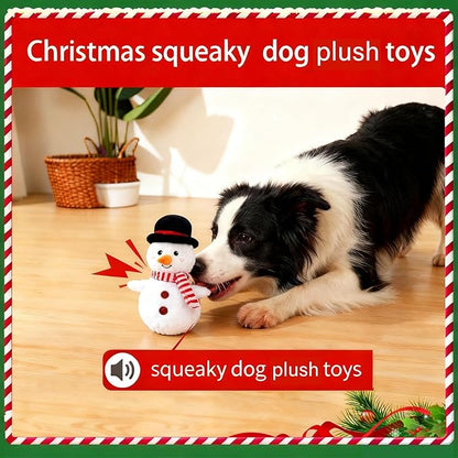 Dog Toys,Plush Dog Toy,Squeaky Plush Puppy Dog Chew Toys for Small Medium Large Dogs (Christmas E)