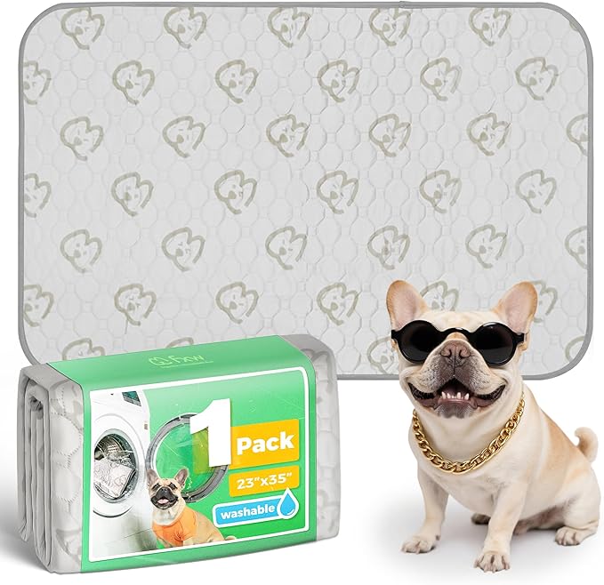FXW Washable Pee Pads for Dogs, Leak-Proof & Non-Slip, Specifically Designed for 36inch Cages, 23" x 35" Rectangle, Khaki, 1 Pack