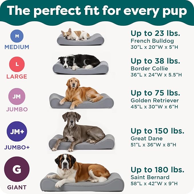 Furhaven Cooling Gel Dog Bed for Large Dogs w/ Removable Washable Cover, For Dogs Up to 150 lbs - Ultra Plush Faux Fur & Suede Luxe Lounger Contour Mattress - Gray, Jumbo Plus/XXL