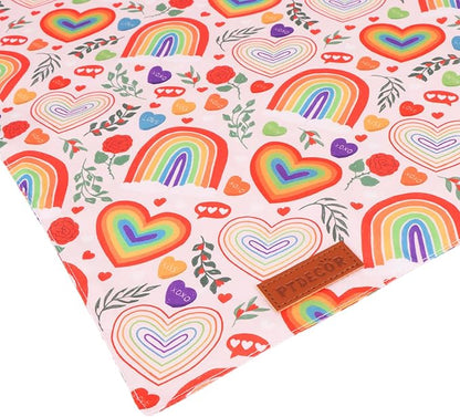 PTDECOR Rainbow Dog Bandanas Pride Day Dog Scarf Reversible Triangle LGBT+ Rainbow Bandanas for Small Dogs Pets (Pride, Small)