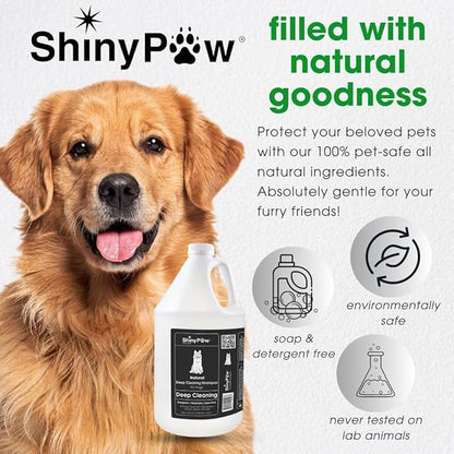 Shiny Paw Natural Deep Cleaning Organic Dog Shampoo 128 oz | Dog Itching Skin Relief with Evergreen, Aloe & Rosemary | Natural Dog Shampoo for Smelly Dogs