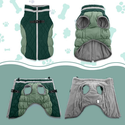 Lelepet Warm Dog Winter Coat Dog Coats for Extra Large Dogs Waterproof Dogs Jacket with Harness Built in Reflective Cold Weather Coats Windproof Zip-Up Winter Fleece Vest Snowsuit Great Dane 3XL