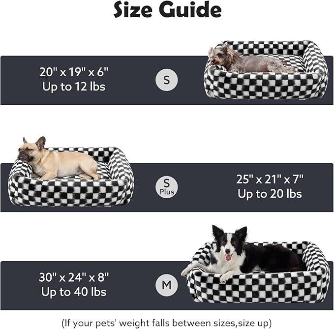 JOEJOY Large Dog Beds Large Sized Dog, Rectangle Washable Orthopedic Corduroy Fleece Pet Bed with Removable Zipper Cover, Cute Soft Calming Puppy Bed with Non Skid Bottom