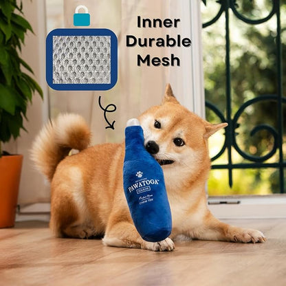 Nestpark Pawatoga Funny Dog Toy - Parody Plush Squeaky Crinkle Dog Toy - Fancy Barkling Water for A Classy Dog Morning Routine
