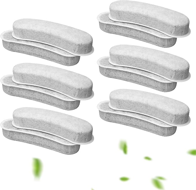 TOGGATH Cat Fountain Charcoal Replacement Filters Compatible with W600 Large Dog Water Fountain 205oz/6L Automatic Pet Dog Water Bowl Drinking Dispenser (12 PACK)