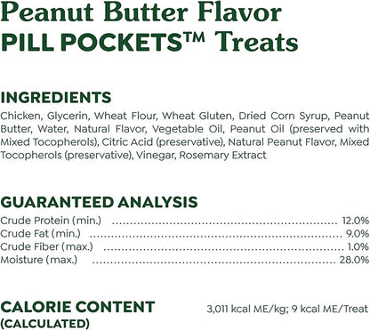 Greenies Pill Pockets, Small Size Dog Treats, Peanut Butter Flavor, 3.2 oz. Pouch