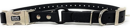 Sparky Pet Co - Zeus ECollar Replacement Strap - Bungee Loop Dog Collar - Waterproof Biothane - Adjustable - Double Buckle - Quick Snap Metal Clasp - for Invisible Fence Systems 1"x 30"(Black)