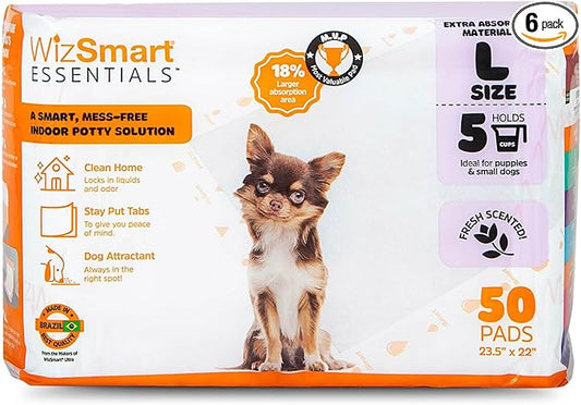 WizSmart Essentials Pads, Large, 50ct, Fresh Scented
