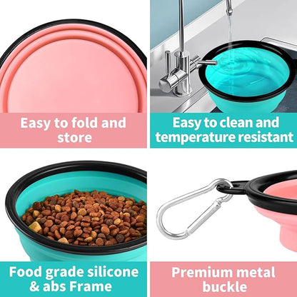 Paercute Collapsible Dog Bowl, Lightweight and Portable, Ideal for Camping, Hiking, and Outdoor Use