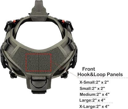 ICEFANG GN3 Tactical Dog Harness with 6X Buckle,Dog Molle Vest with Handle,3/4 Body Coverage,Hook and Loop Panel for ID Patch,No Pulling Front Clip (M (25"-31" Girth), Ranger Green)