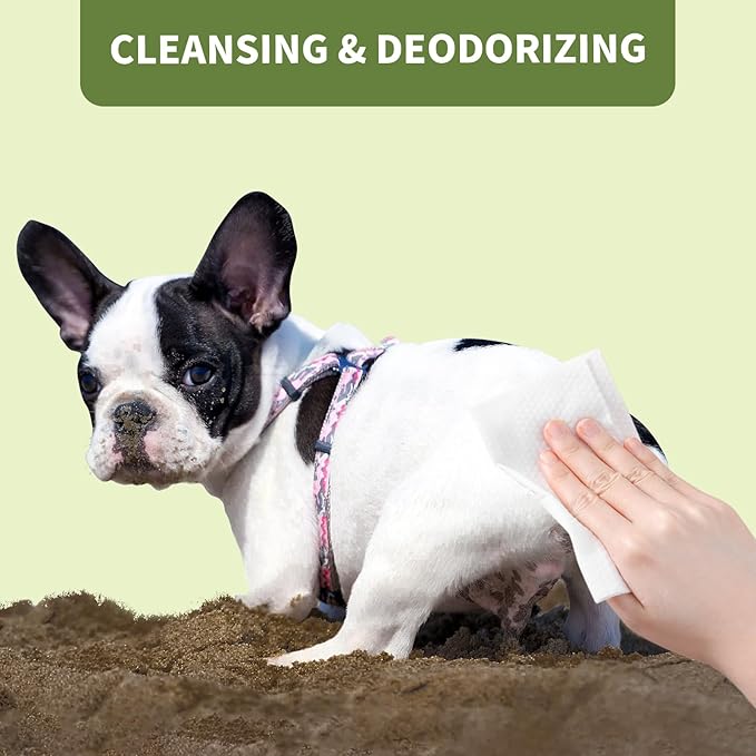 400 Unscented Pet Wipes for Paws and Butt Plant Based Hypoallergenic Pets Cleansing & Deodorizing Anal Gland Hygienic Puppy Wipes for Dogs Face and Body Cat Wipes Cleaning Fur Doggie Wipes Doggy Wipes