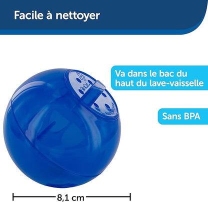 PetSafe SlimCat Interactive Feeder - Combines Play with Mealtime - Adjustable Portions - BPA-Free Plastic - Slow Feeder for Digestion - Lightweight, Dishwasher-Safe Toy - Blue