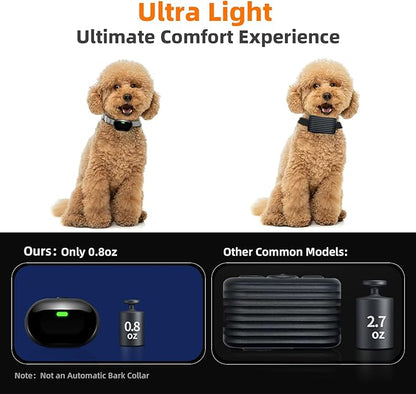 Ultra-Small Dog Shock Collar with Remote, Ultra-Light & Thin Dog Training Collar, Tailored for Small Dogs 5-15lbs & Medium Dogs, 198-Level Precise Control, Waterproof, Rechargeable (Not Auto Collar)