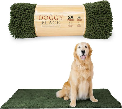 My Doggy Place Dog Mud Mat, 60" x 36" Chive – Thick Microfiber Entry Rug for Snow, Mud & Salt – Absorbent, Quick-Dry, Washer-Safe & Non-Slip, X-Large