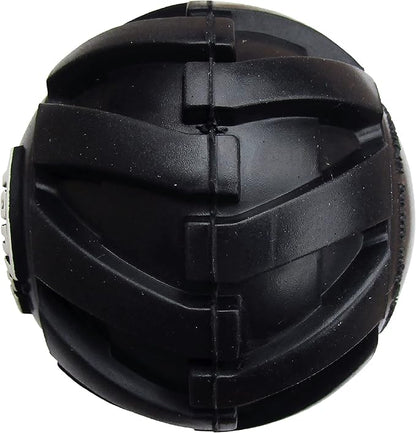 Tonka Mega Tread Ball Treat Holder Dog Toy, Lightweight, Durable and Water Resistant, 3 Inches, for Small/Medium/Large Breeds, Single Unit, Black