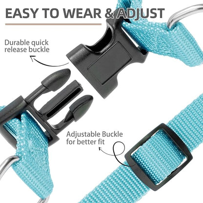 PUPTECK No Pull Dog Harness Soft Adjustable Basic Nylon Step in Puppy Vest Outdoor Walking with ID Tag Medium