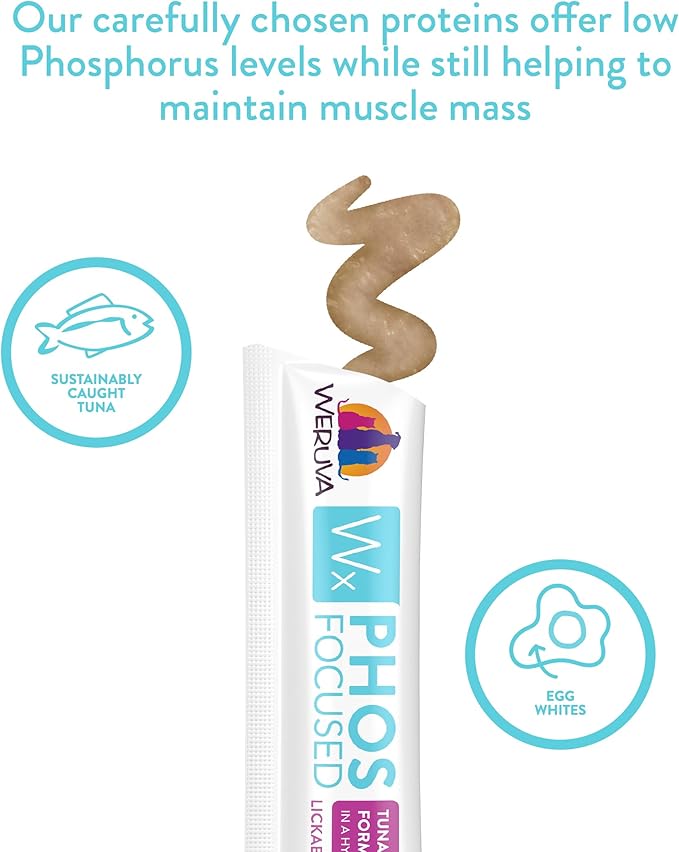Weruva Wx Phos Focused, Tuna Formula Lickable Cat Treats, 0.5oz Tube, Pack of 50
