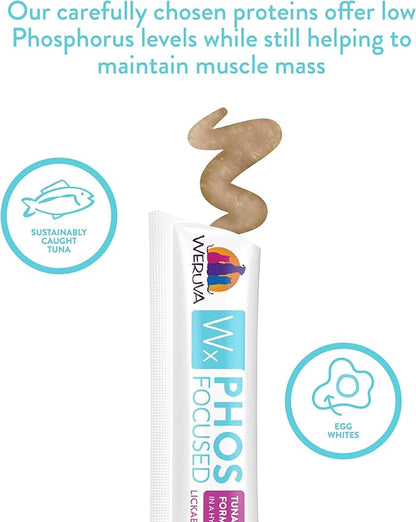 Weruva Wx Phos Focused, Tuna Formula Lickable Cat Treats, 0.5oz Tube, Pack of 50