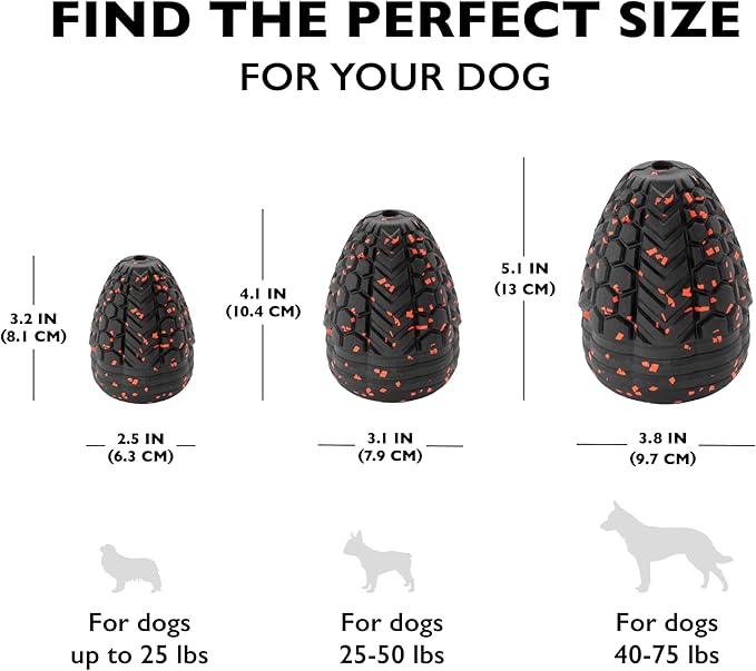 Chew King Supreme Durable Rubber Dog Toy for Aggressive Chewers, Treat-Dispensing Heavy-Duty Chew Toy with Safety Air Vent, Interactive Dog Toy for Training & Enrichment, XL 5.1" x 3.8"