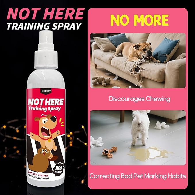 Mesboizy Dog Pee Spray Set, Includes Here Potty & Not Here Training Spray, Puppy Pee Spray, Helps Dogs Develop Proper Potty Habitss (5.75 fl oz Each)