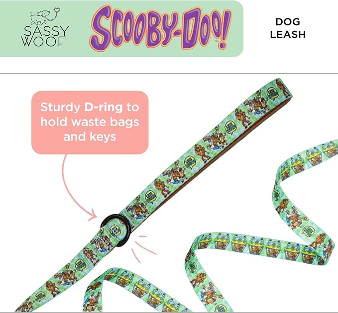 Sassy Woof Scooby-Doo™ Dog Leash 60-Inch with Neoprene Padded Handle - Comfortable, Durable, and Stylish for Small to Large Dogs - Officially Licensed