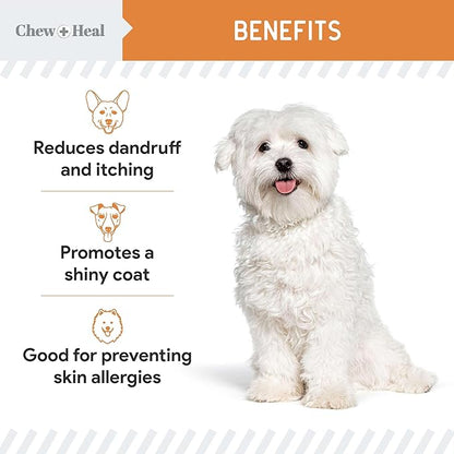 Wild Caught Omega 3 Fish Oil for Dogs - 180 Softgel Capsules for Healthy Skin and Coat - 300 mg Mini Dog Fish Oil Pills for Shedding, Dry Itching Skin, and Hot Spots - Pet Omega Salmon Supplement