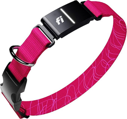 New Fi Series 3+ Smart Dog Tracker Collar [6 Month Membership Included] GPS Tracker for Dogs with Health & Behavior Monitoring, Escape Alerts, Waterproof, LED, Apple Watch Compatible (Pink, Small)
