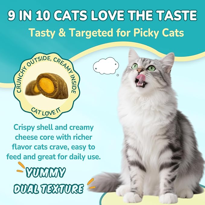 Woyamay Cat Allergy Relief for Cats, 500 Crunchy & Creamy Anti-Itch and Immunity Chews for Itchy Skin, Paws, Eyes, Ears| Stop Licking & Scratching, Supports Seasonal Itching, Chicken Flavor