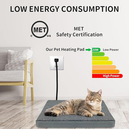AUPETEK Heated Pet Beds for Indoor/Outdoor Cat & Dog Orthopedic Foam Warming Cat Beds Auto Temperature Control, Washable Cover with Waterproof Liner Thermo Kitty Electric Heating Bed