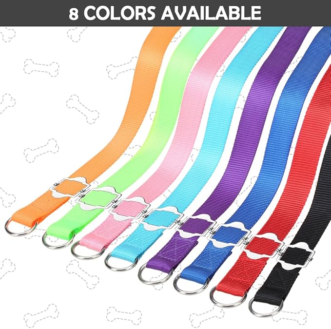 HOMIMP Slip Lead Dog Leash 6 FT-8 PCS Bulk Colors Kennel Control Leashes for Small Medium Large Dogs Puppy Animal Rescue, Grooming - Heavy Duty Strong Nylon 6 Foot Long for Shelter, Vet, Training