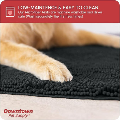 My Doggy Place Dog Mud Mat, 36" x 26" Charcoal – Thick Microfiber Entry Rug for Snow, Mud & Salt – Absorbent, Quick-Dry, Washer-Safe & Non-Slip, Large