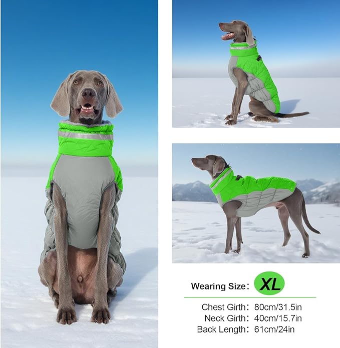 Warm Dog Coats for Small Dogs, Puppy Jacket, Waterproof Dog Jacket with Harness Built in, Zipper Clousure, Fleece Lining for Cold Weather, Small Puppy Clothes for Chihuahua, Maltese - XS