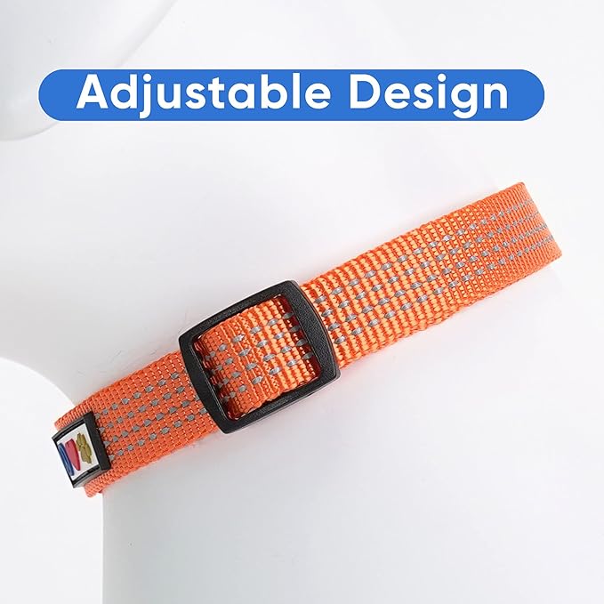 Pawtitas Reflective Orange Puppy or Dog Collar, Medium