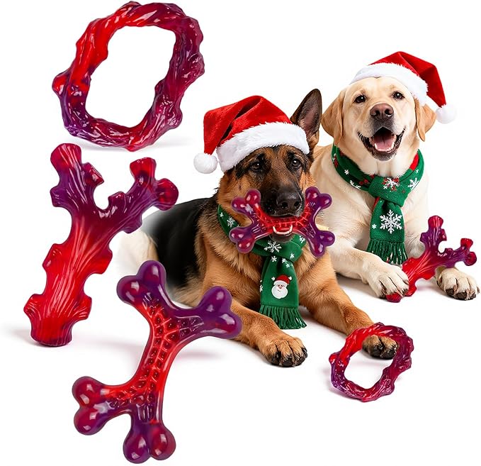 Frienhund 6-Pack Indestructible Dog Toys for Large Breed: Dog Toys for Aggressive Chewers, Nylon Dog Chew Bones for Large Dogs, Dog, Irresistible Beef Flavor