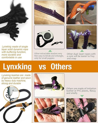 lynxking Slip Lead Dog Leash, 6 FT x 1/2" Heavy Duty Dog Loop Leashes, Comfortable Strong Rope Slip Leash for Dogs
